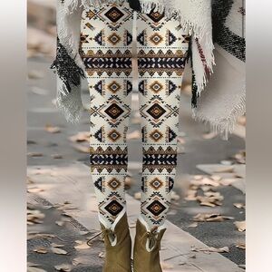 🌵Western/Tribal Print High Waist Leggings Casual Skinny Stretchy Leggings